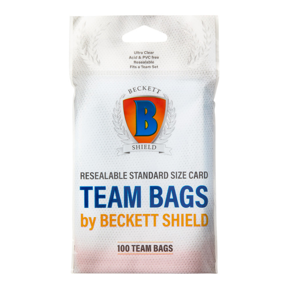 Beckett Shield Resealable Team Bags (100 Pack, Clear)