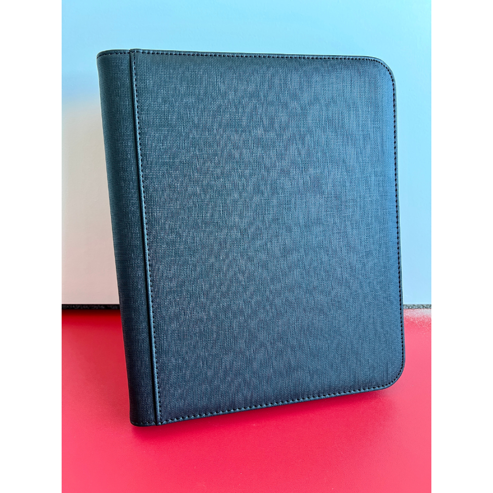 Top Loader Zip Binder 4 Pocket - LEATHER (3 Colors)  Card Piece
