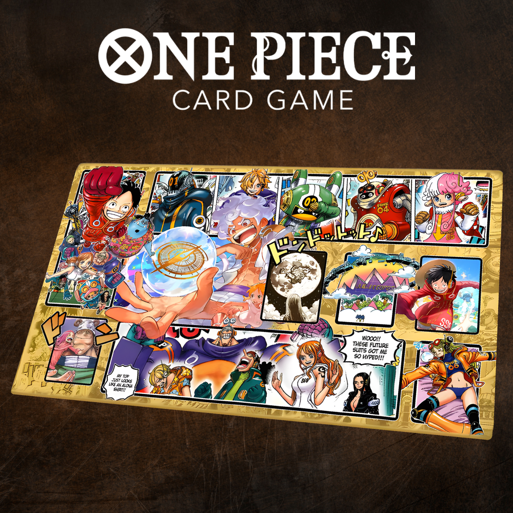 playmat one piece card game Mihawk & Shanks Premium Neoprene One Piece Playmat main image 0