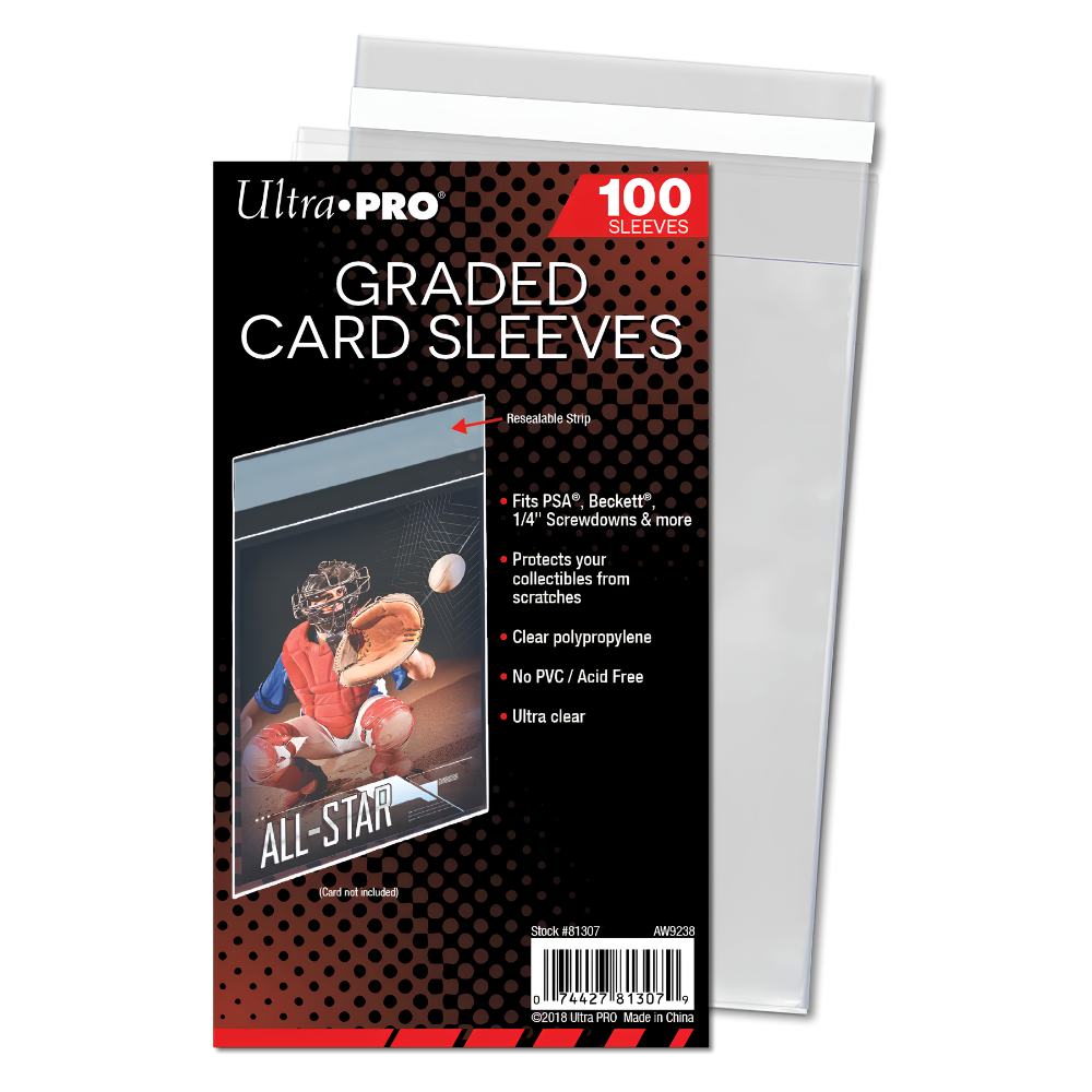 Ultra Pro Resealable Graded Card Sleeves (100 Pack, Clear)