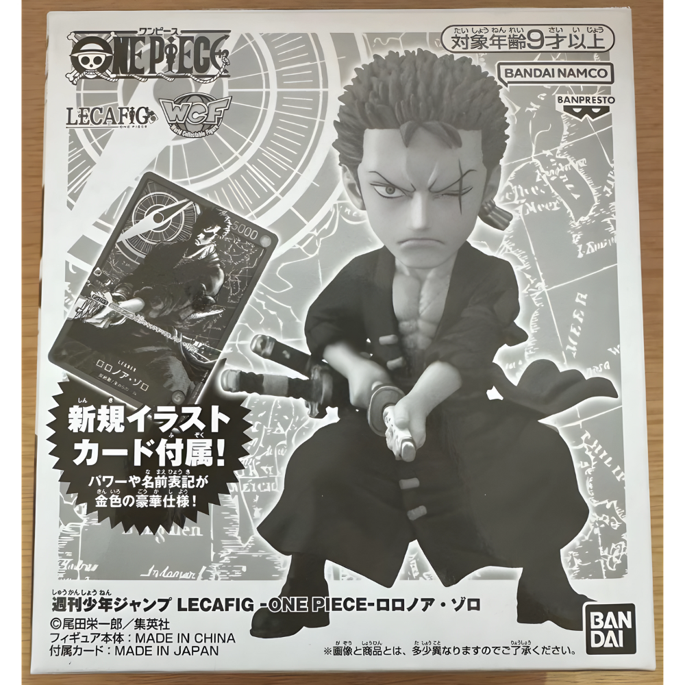 ONE PIECE CARD GAME Zoro Promo + Figure LECAFIG Set (Japanese Exclusive) Box