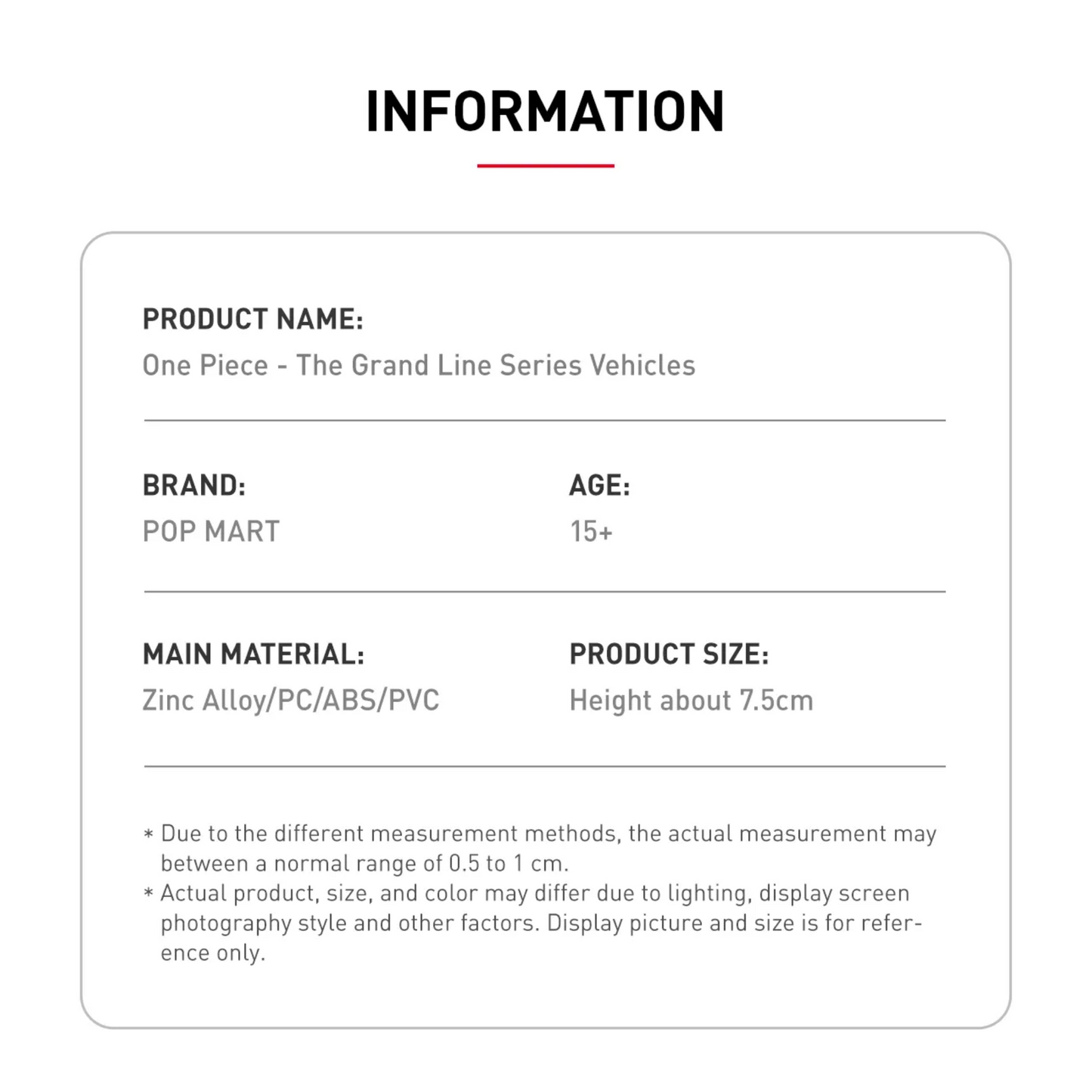 [POP MART] ONE PIECE - The Grand Line Series Vehicles