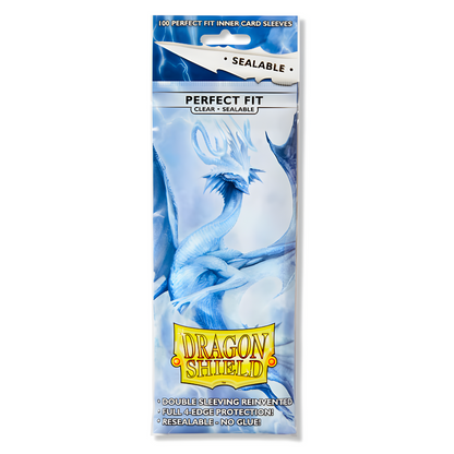 Dragon Shield Perfect Fit Sealable Inner Sleeves (100 Pack, Clear)