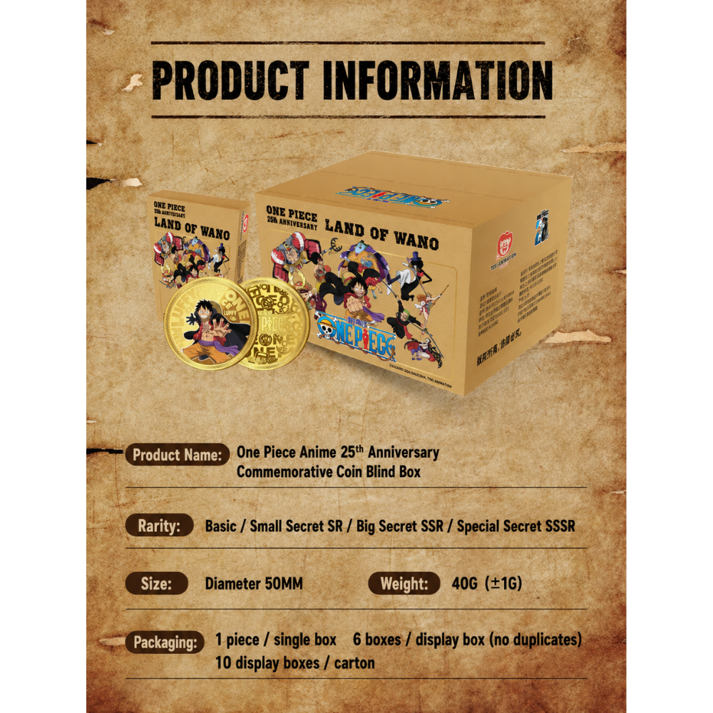 [Blind Box] ONE PIECE - 25th Anniversary Commemorative Gold Coin