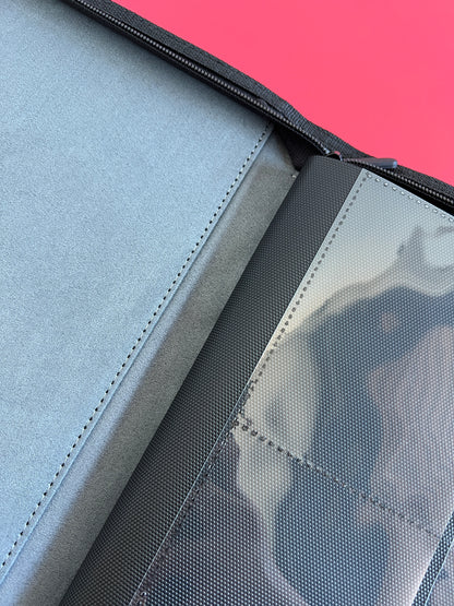 Top Loader Zip Binder 4 Pocket - LEATHER (3 Colors)