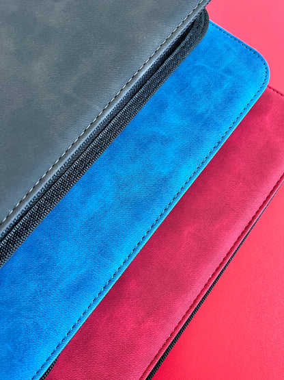 Top Loader Zip Binder 4 Pocket - SUEDE (3 Colors)