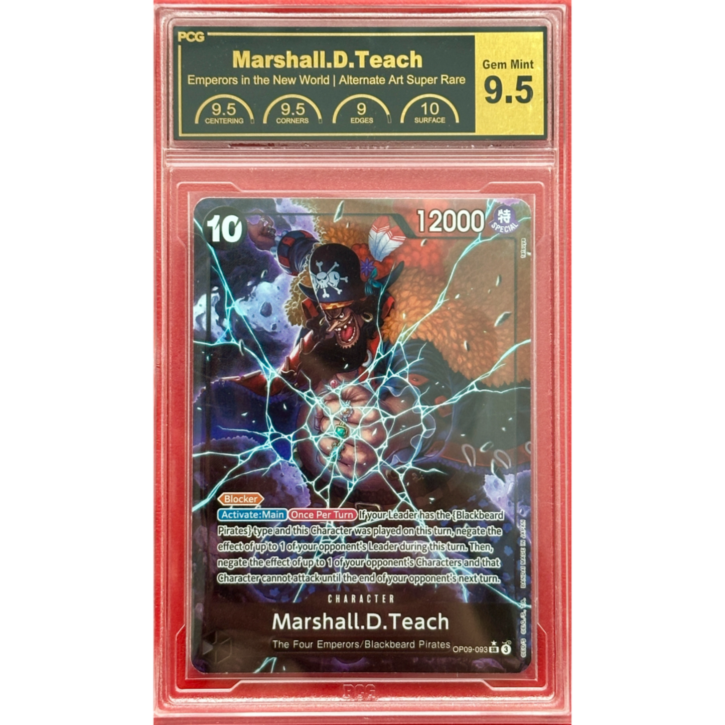 [Set of 3x PCG 10 Slabs] Marshall D. Teach / Blackbeard | MANGA Super Rare Alt Art (OP09-093) [English]
