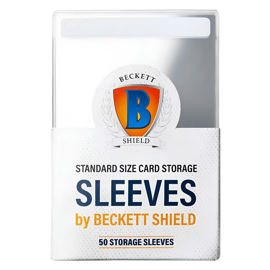Beckett Shield Semi-Rigid Standard Storage Sleeves (50 Pack, Clear) - Card Piece