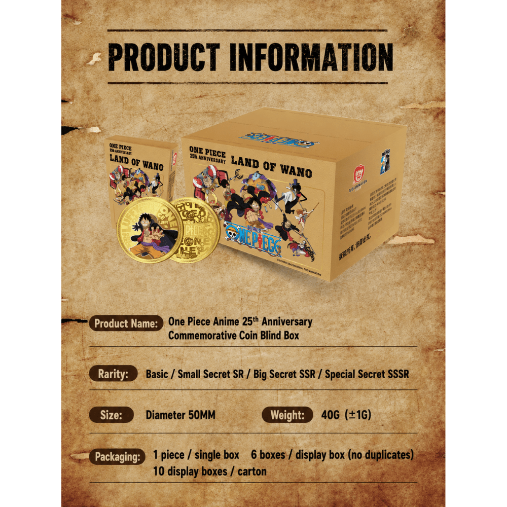 [Blind Box] ONE PIECE - 25th Anniversary Commemorative Gold Coin - Card Piece