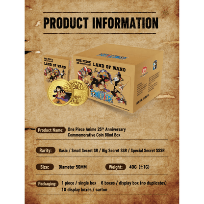 [Blind Box] ONE PIECE - 25th Anniversary Commemorative Gold Coin - Card Piece